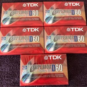 TDK Superior D60 Normal Bias Play It Loud For Everyday Recording Audio Cassette